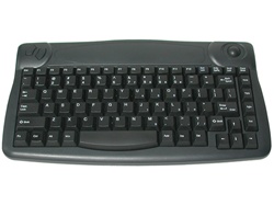 KSI Black Mini Desk Wireless Keyboard with built in trackball